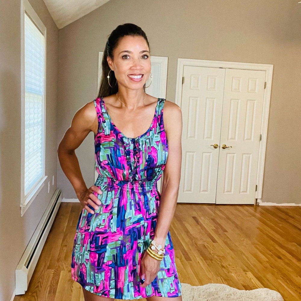 I Love H81 Vibrant Multicolor Sleeveless Dress
